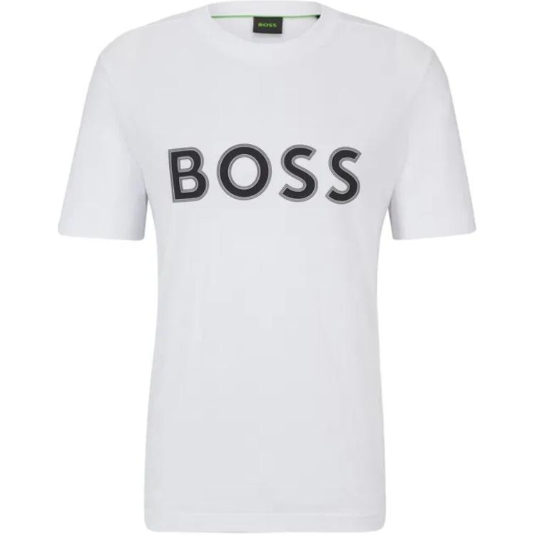 

Футболка белая с аппликацией логотипа Boss HUGO BOSS