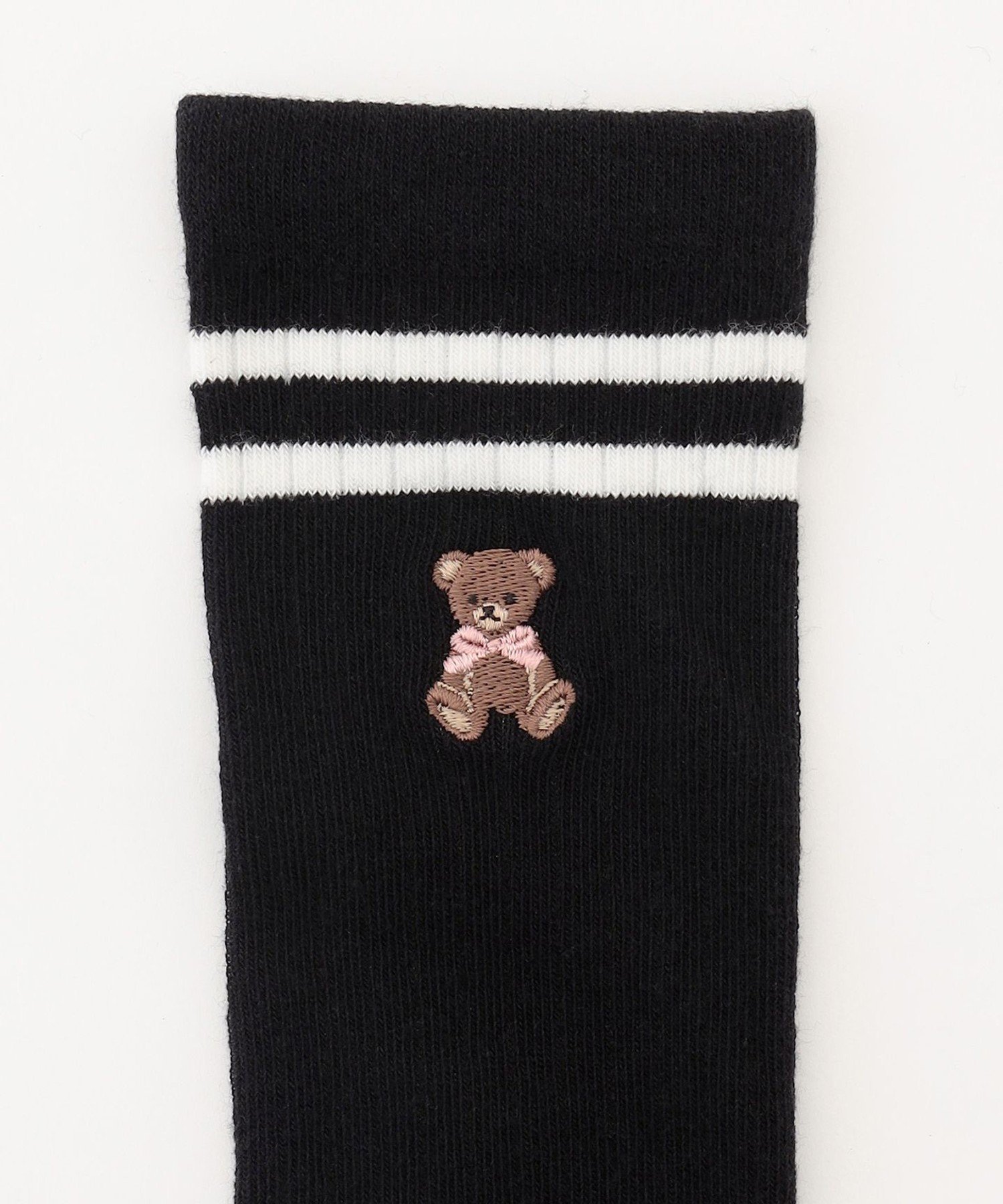 Вышитые медвежьи носки до колена ANY KIDS, Black [005] — фото 2