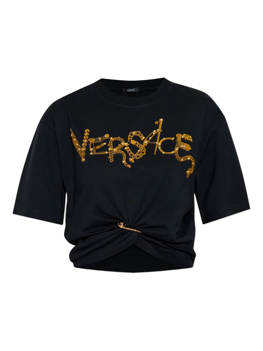 

Декорированная футболка VERSACE, черный
