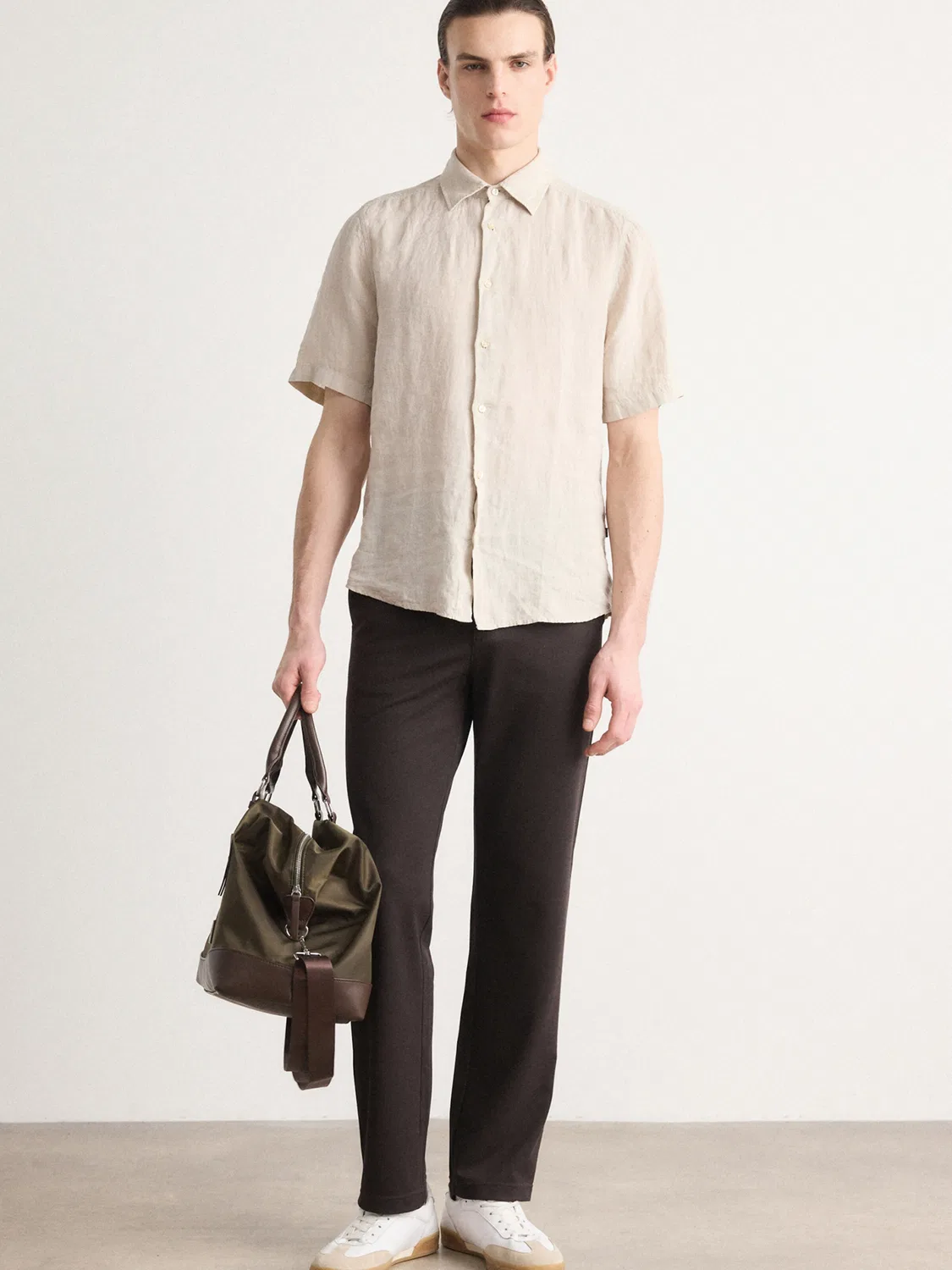 Рубашка Boss Regular fit Button Up Shirt Rash_2, бежевый — фото 4