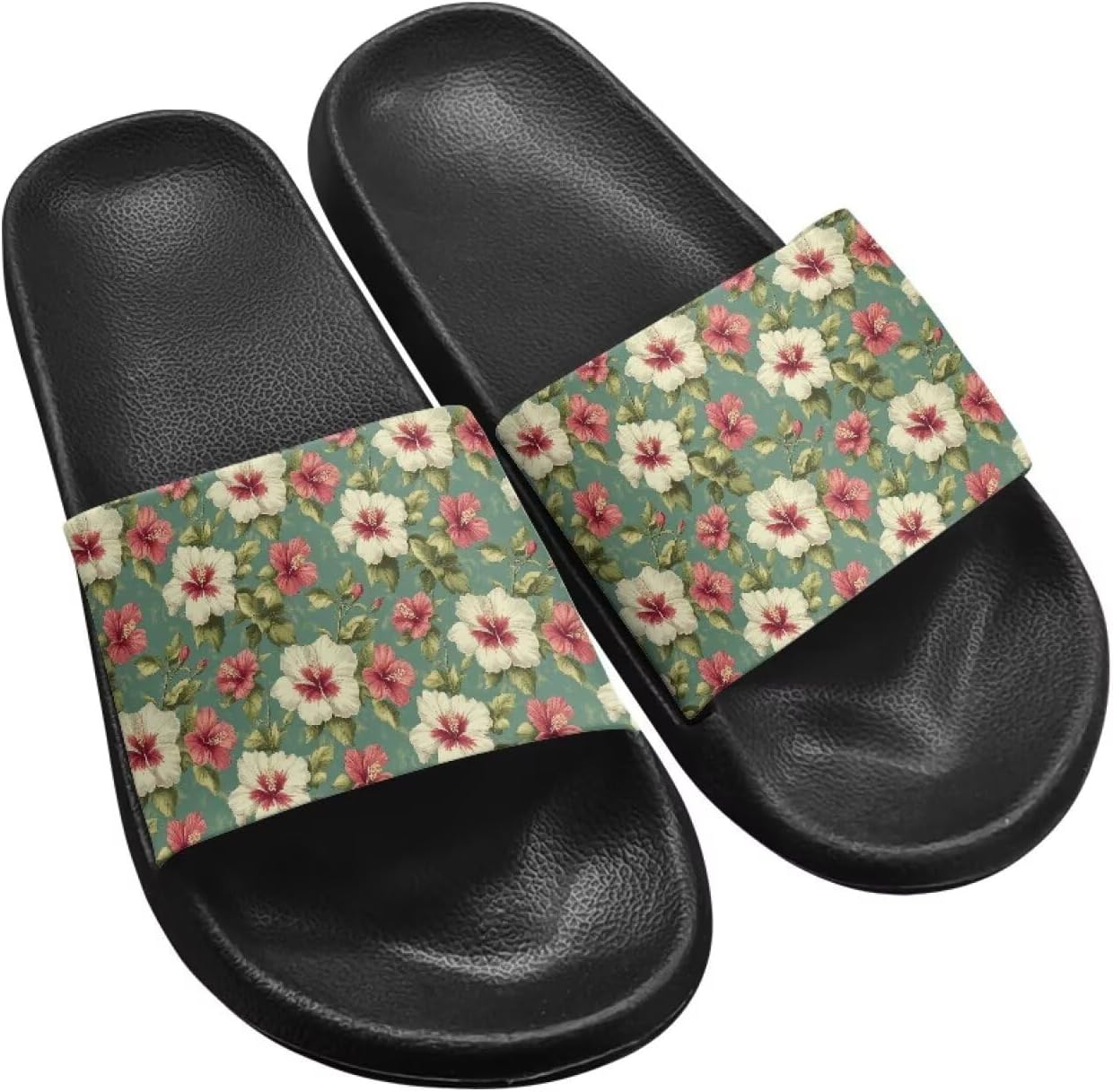 

Тапочки Hechitok для женщин и мужчин, шлепанцы для душа и дома, удобные и мягкие плоские сандалии из ЭВА, Hibiscus Flower