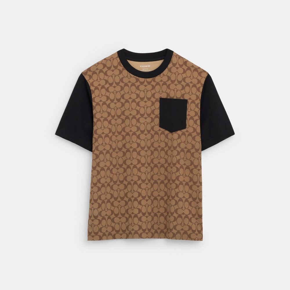 

Футболка COACH Signature, цвет Khaki Signature