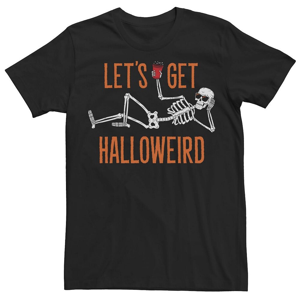 

Мужская футболка Let's Get Halloweird Skeleton Halloween Licensed Character, черный