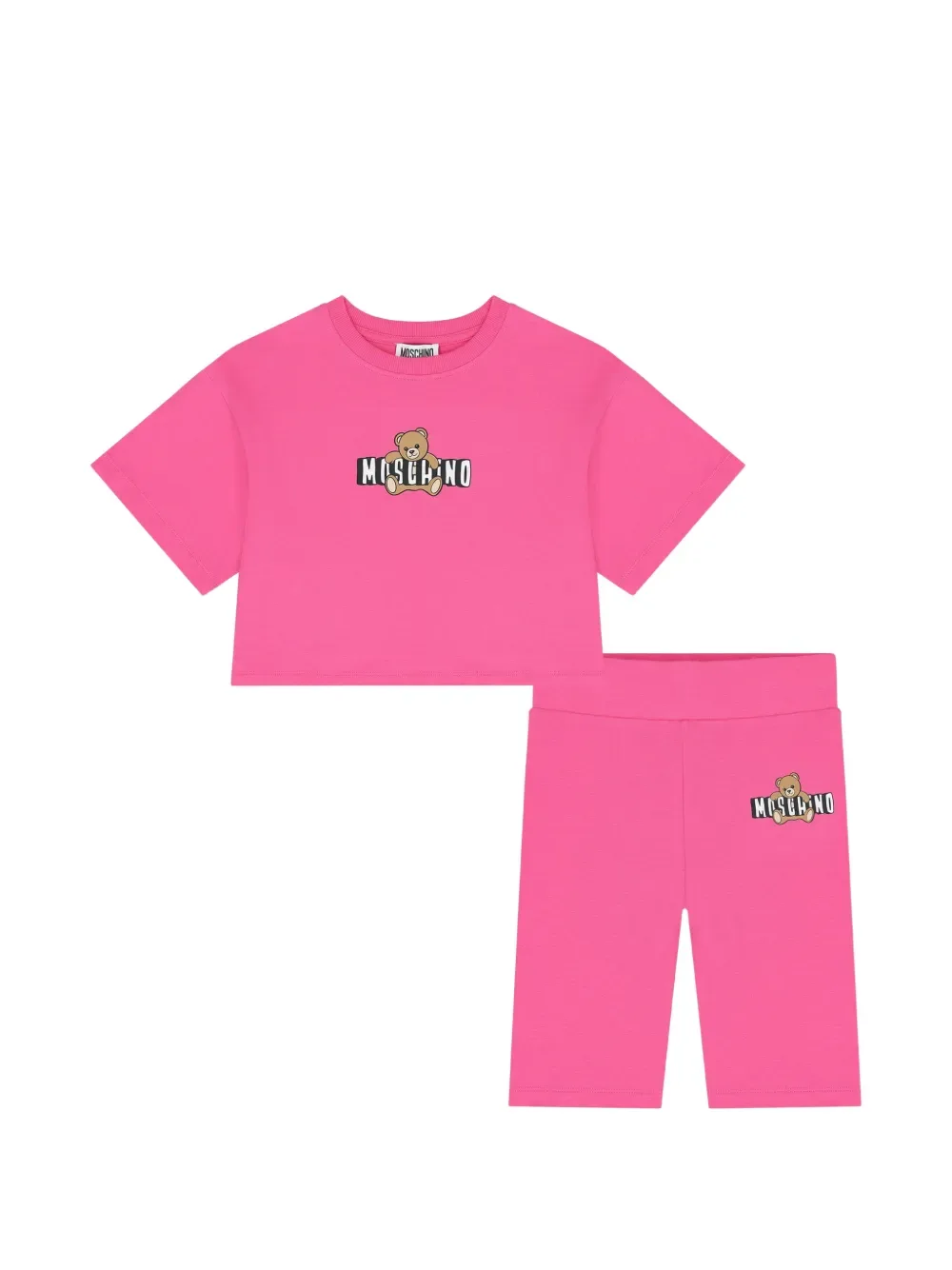 Комплект шорт с логотипом в виде медведя Moschino Kids, розовый