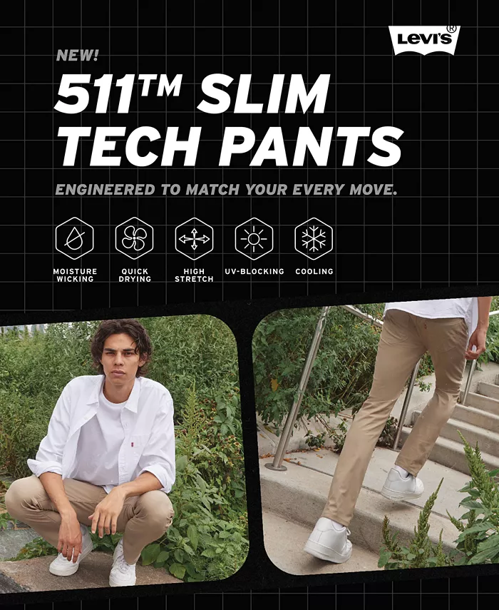 Мужские брюки 511 Slim-Fit Flex-Tech Levi's, коричневый — фото 4