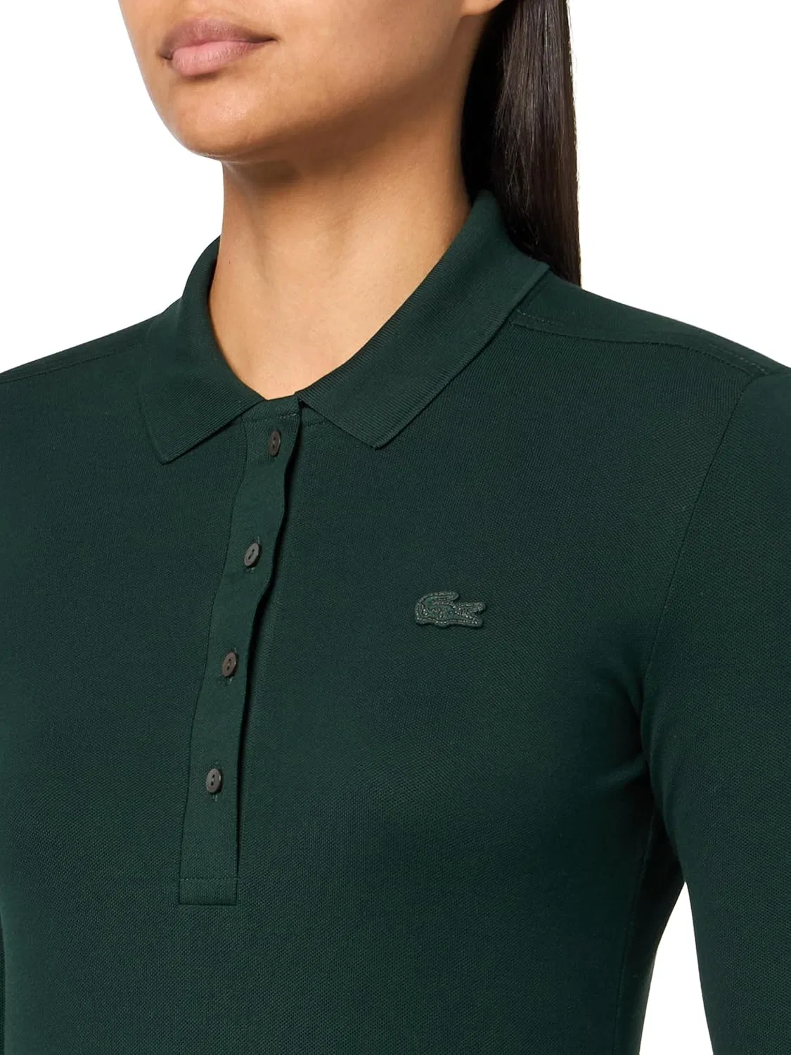 Поло Lacoste L.12.d Slim Fit, зеленое — фото 3