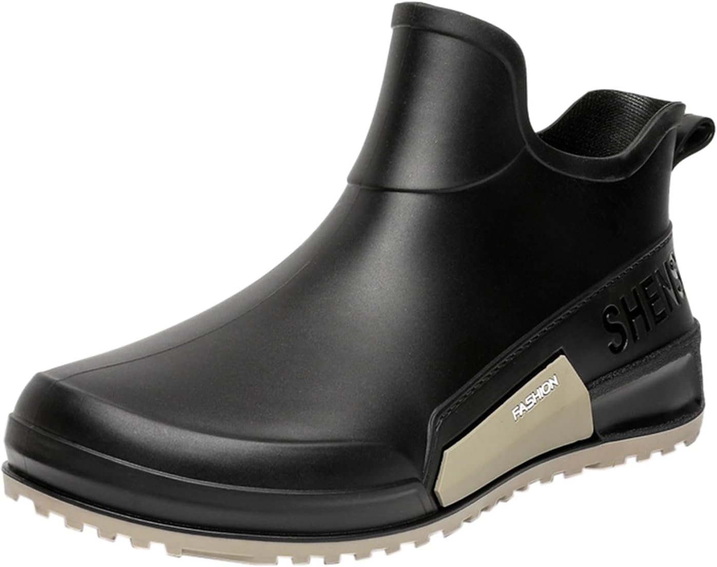 

Резиновые сапоги для женщин и мужчин, водонепроницаемые, противоскользящие, для работы на улице, слипоны, резиновые ботильоны до щиколотки для садоводства, рыбалки, лодочных прогулок и кемпинга Generic, черный