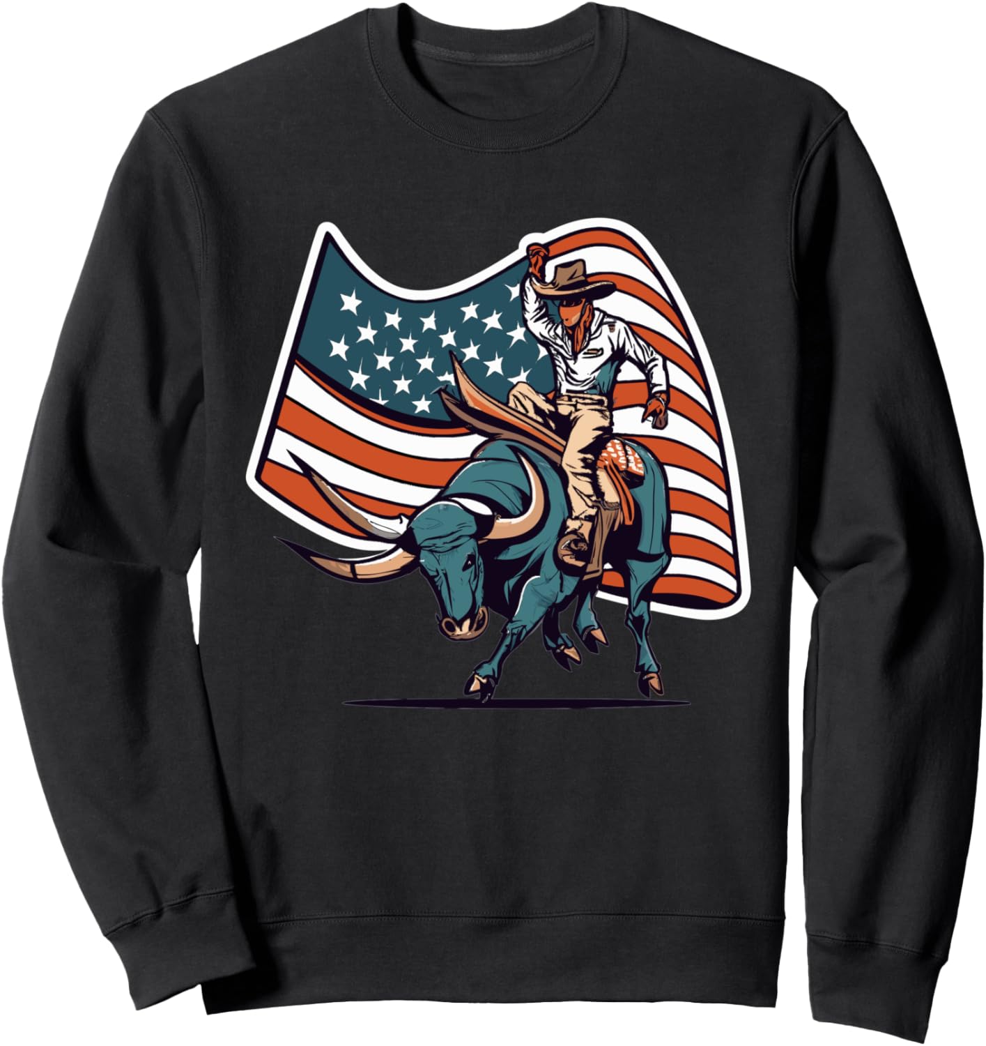 

Толстовка с изображением ковбойского родео в стиле вестерн с американским флагом и надписью Наездник на быке Usa Bull-Riding America Rodeo'S Gifts, черный