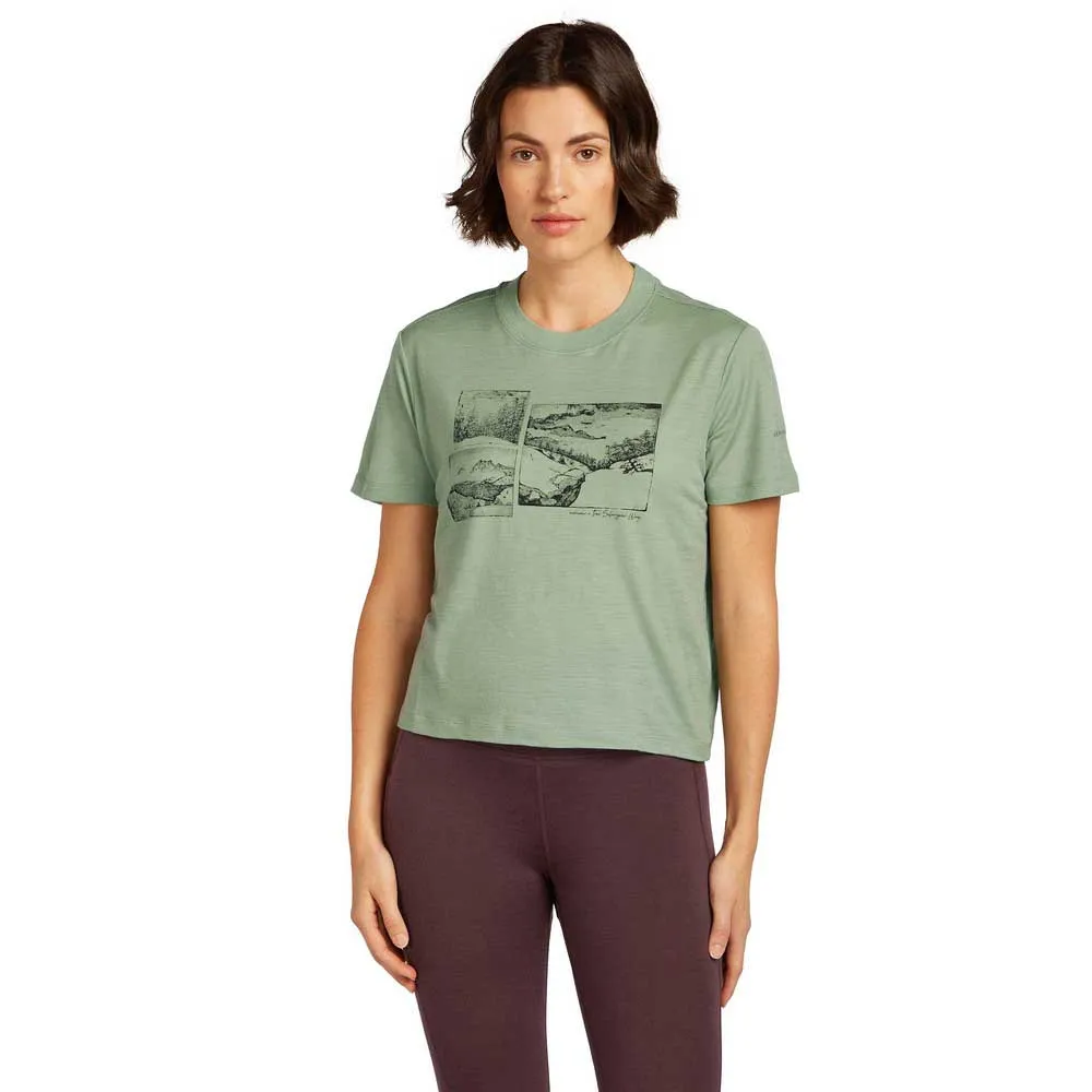 

Футболка Icebreaker Merino 150 Tech Lite Crop The Climb, зеленый