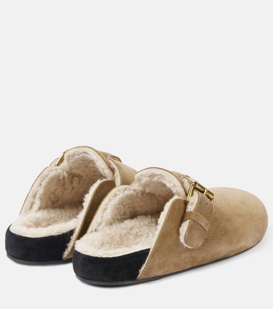 Mirvin замшевые клоги с подкладкой из овчины Isabel Marant, Taupe — фото 2