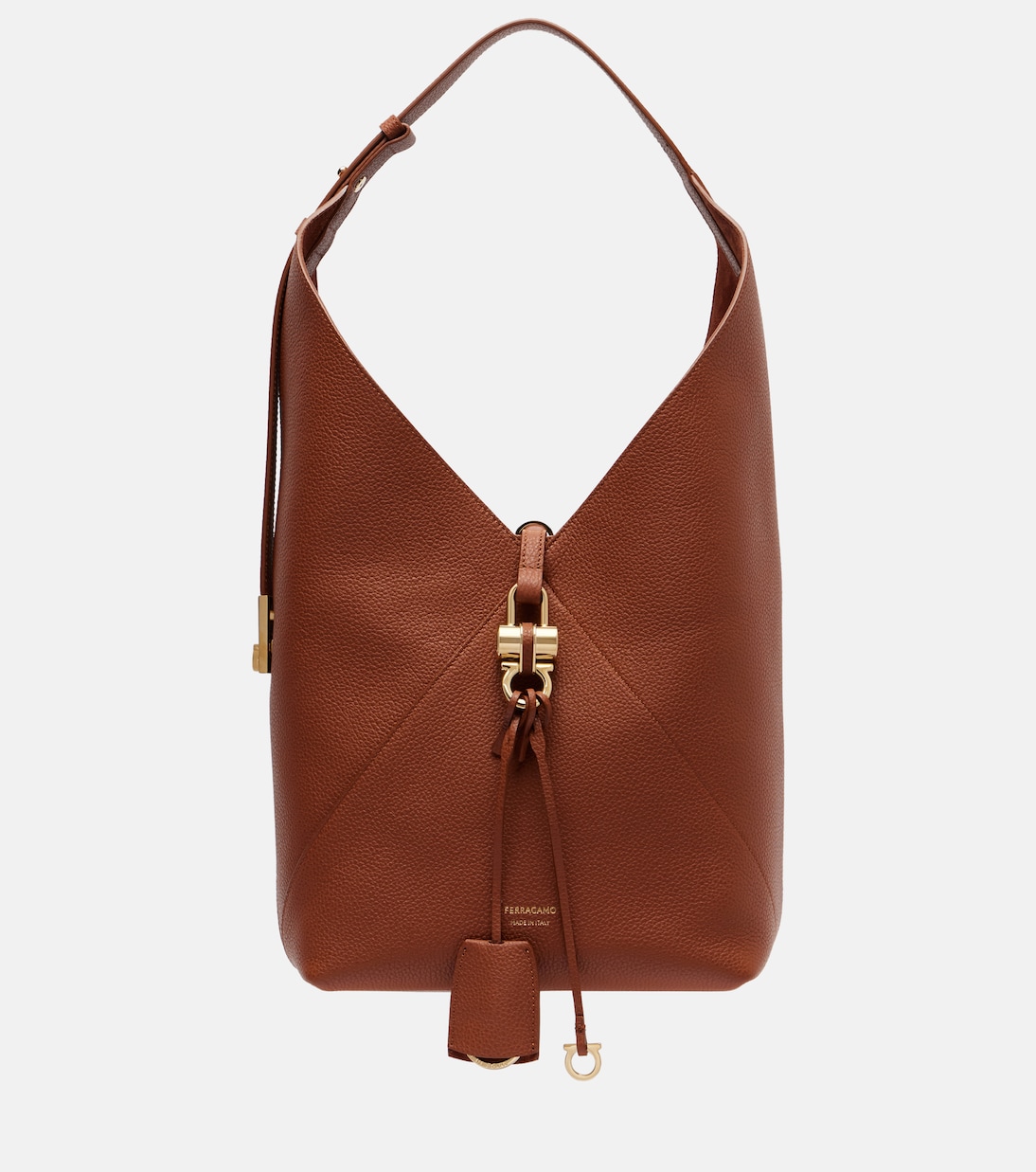 

Оригами кожаная сумка через плечо среднего размера Ferragamo, New Cognac/New Cognac