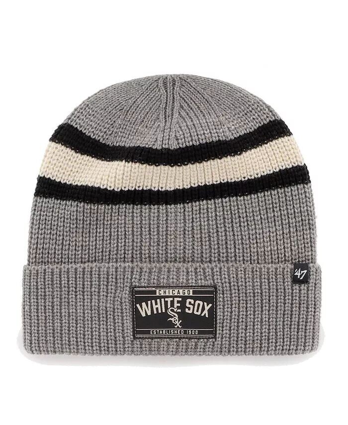 

Мужская графитовая вязаная шапка Chicago White Sox Penobscot с манжетами '47 Brand, серый