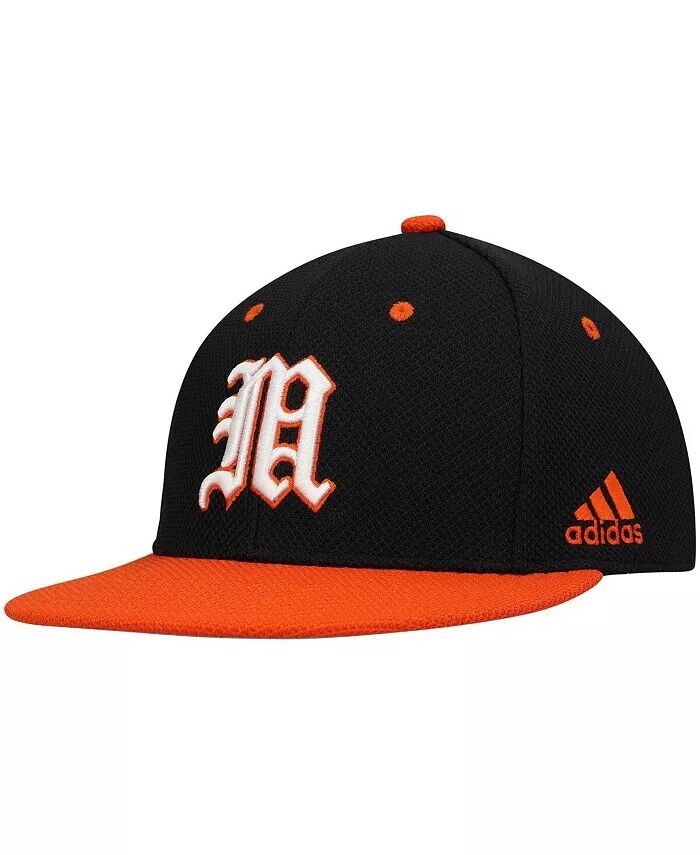 

Мужская черно-оранжевая бейсбольная бейсбольная кепка Miami Hurricanes Adidas