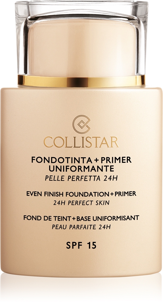 

Тональная основа + праймер для идеальной кожи, ровный финиш, 24 часа, основа под макияж и тональный крем с фактором защиты 15 Collistar, atspalvis 1 ivory 35 мл