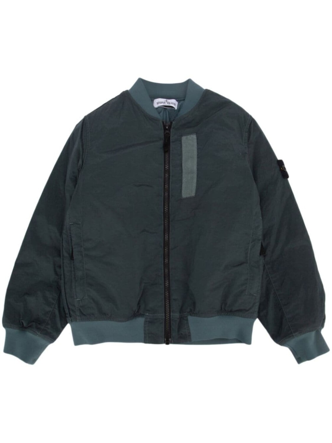 

Stone Island Junior куртка-бомбер с значком компаса, серый