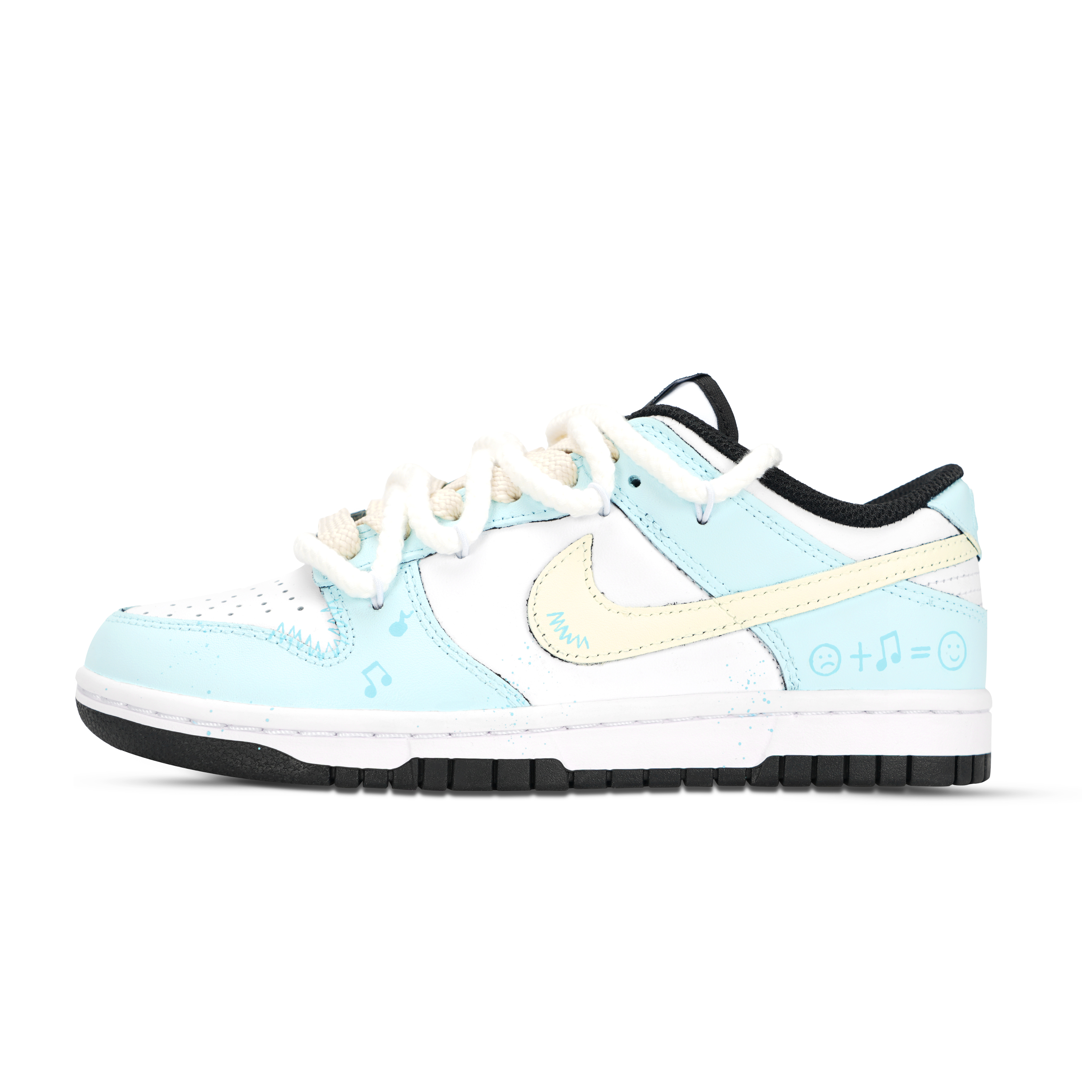 

Nike Dunk Black White, Wonder Music кожаные нескользящие износостойкие низкие кроссовки для скейтбординга Blue Unisex