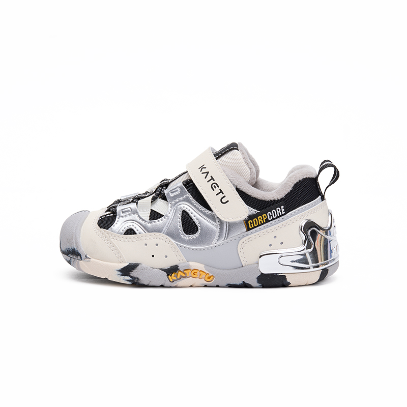 

Скользоустойчивая обувь для малышей на осень и зиму KATETU, белый серыйчерный (Winter Fleece-Lined)