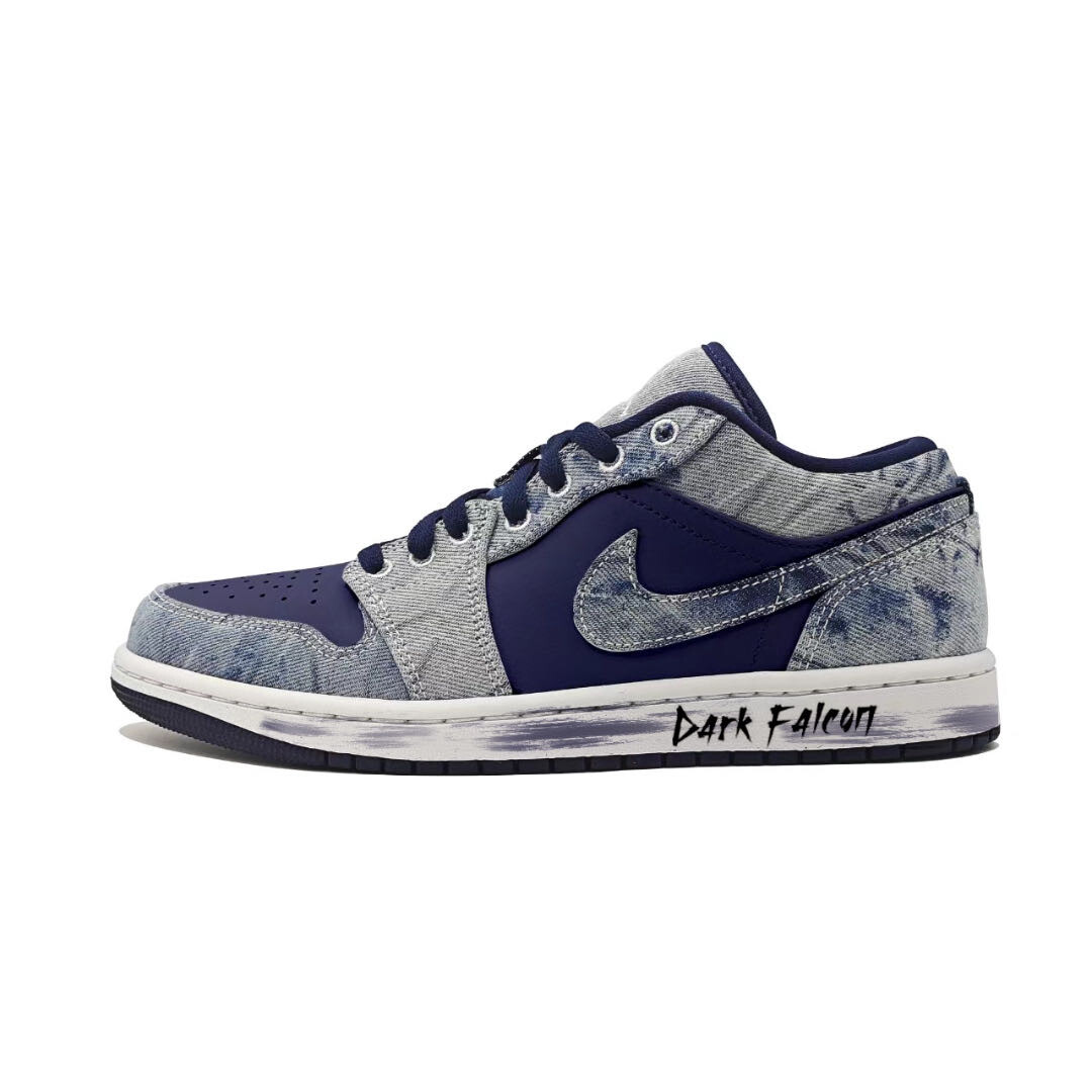 

Кроссовки Air Jordan 1 Vintage Basketball Shoes Men Low-top Blue, синий