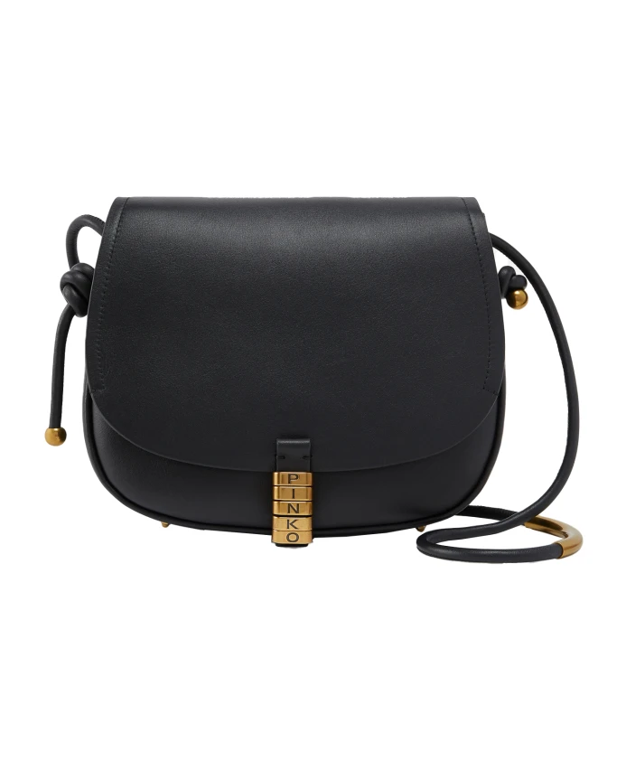

Большая кожаная сумка через плечо с узлом Pinko, черный