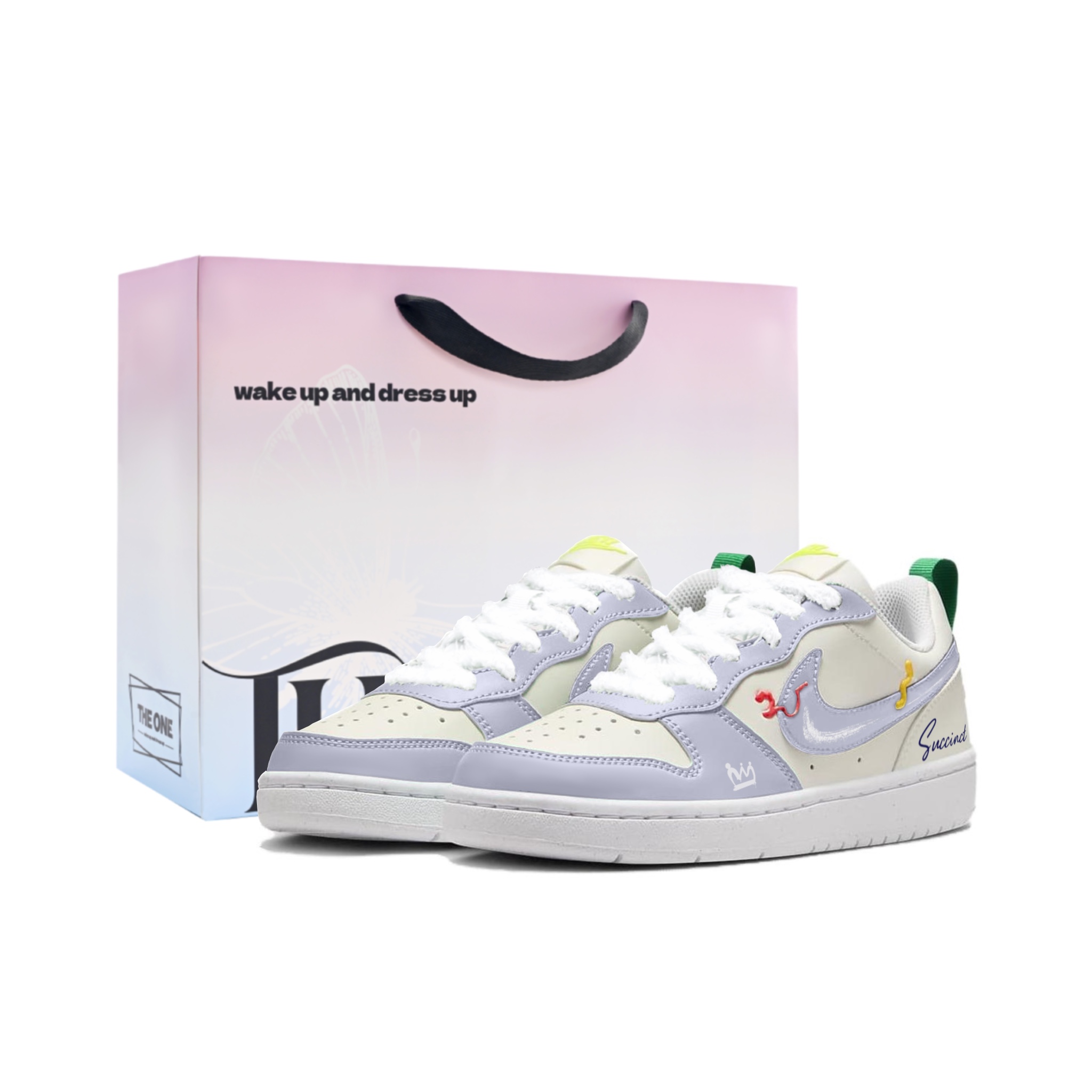 

Nike Кроссовки для скейтбординга Court Borough Milk Salt Jam Slip Resistant низкие детские, Purple, Unisex