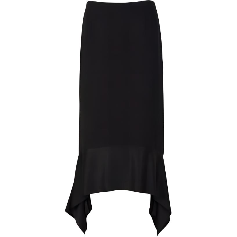 

Асимметричная миди-юбка с текстурой креп TOTEME, черный