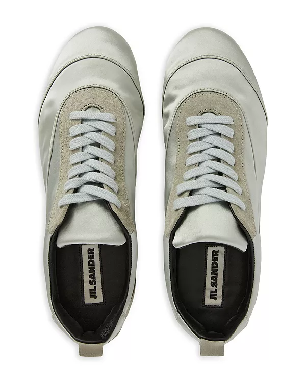 Женские низкие кроссовки Jil Sander, серебряный — фото 3