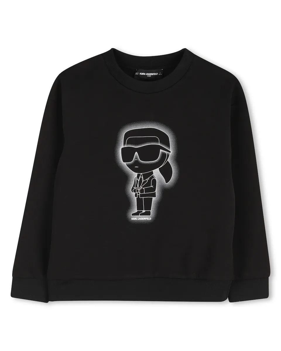 

Детская толстовка черного цвета с длинными рукавами Karl Lagerfeld Kids