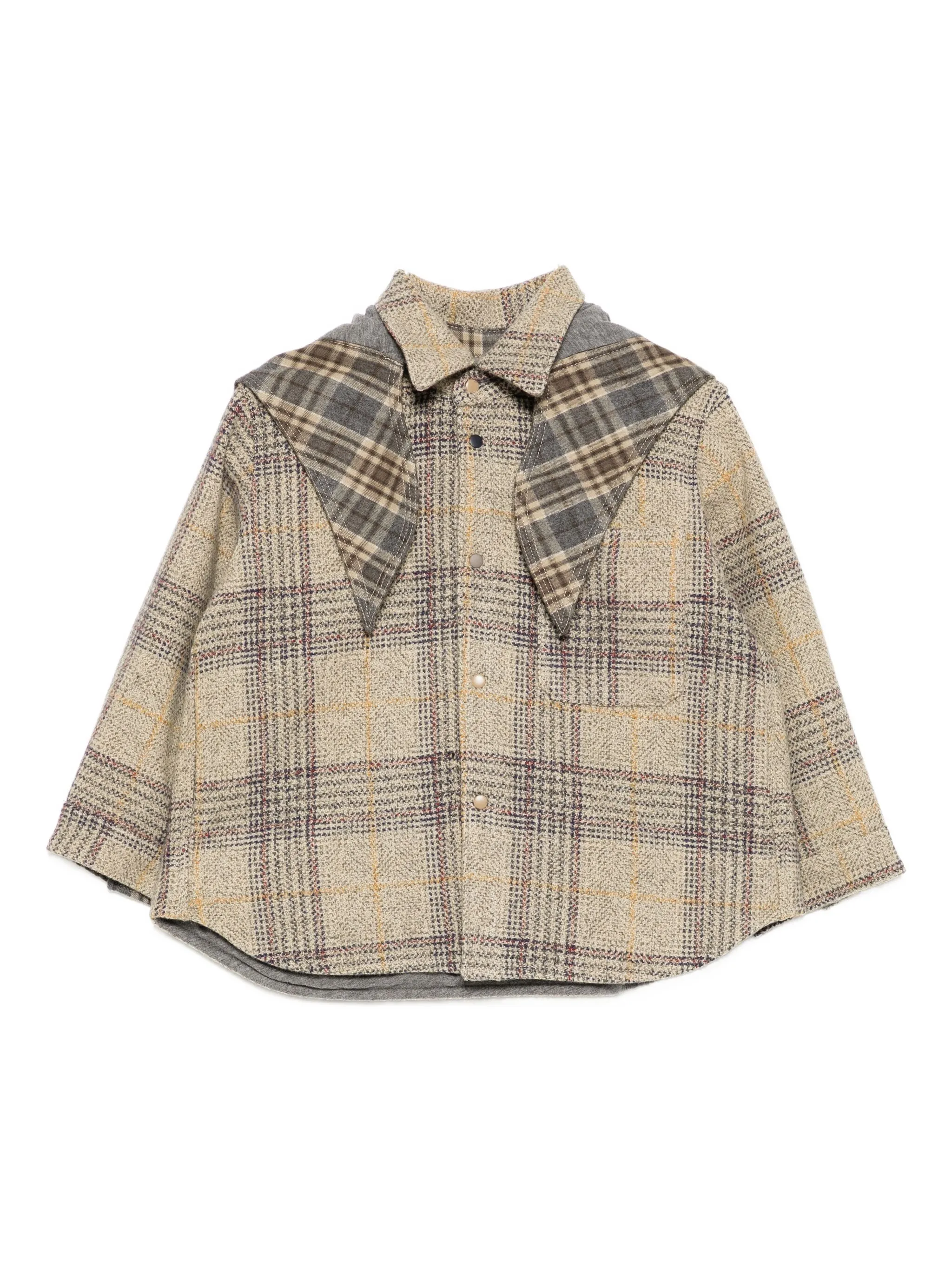 

Клетчатый жакет с воротником Jnby By Jnby, бежевый