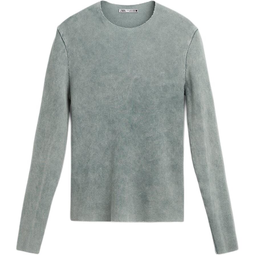 

Футболка мужская синяя стираная Zara, синий