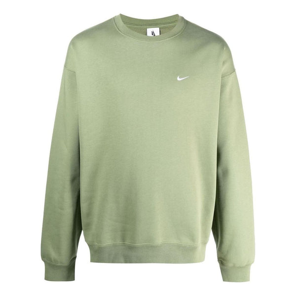 

Толстовка solo swoosh fleece crewneck hoodie 'oil green' Nike, зеленый