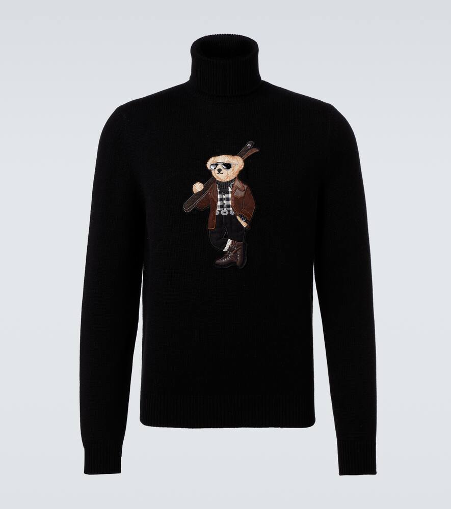 

Вышитый кашемировый свитер с воротником-стойкой Ralph Lauren Purple Label, Classic Black