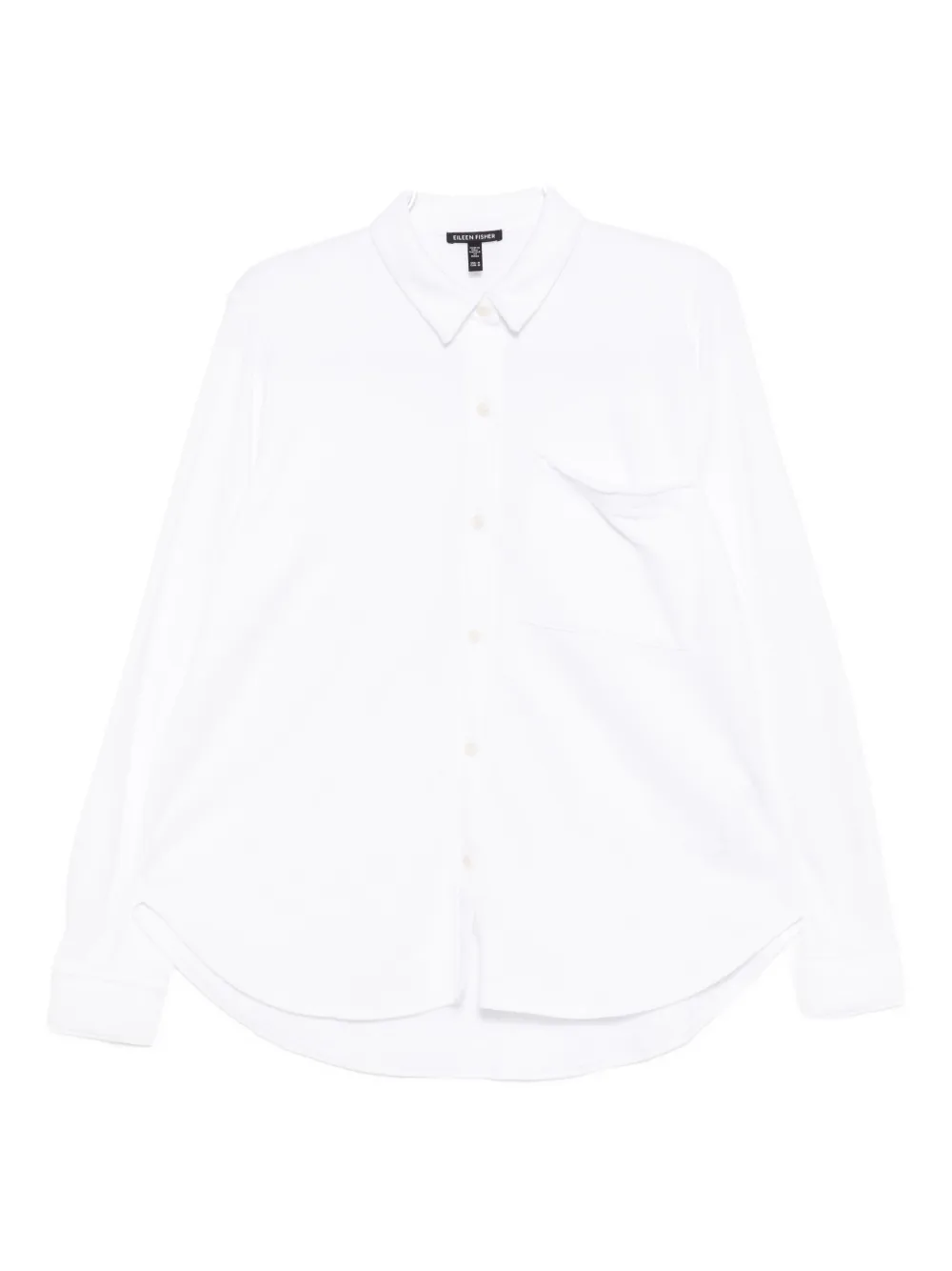 

Рубашка из органического хлопкового махрового материала с классическим воротником Eileen Fisher, белый