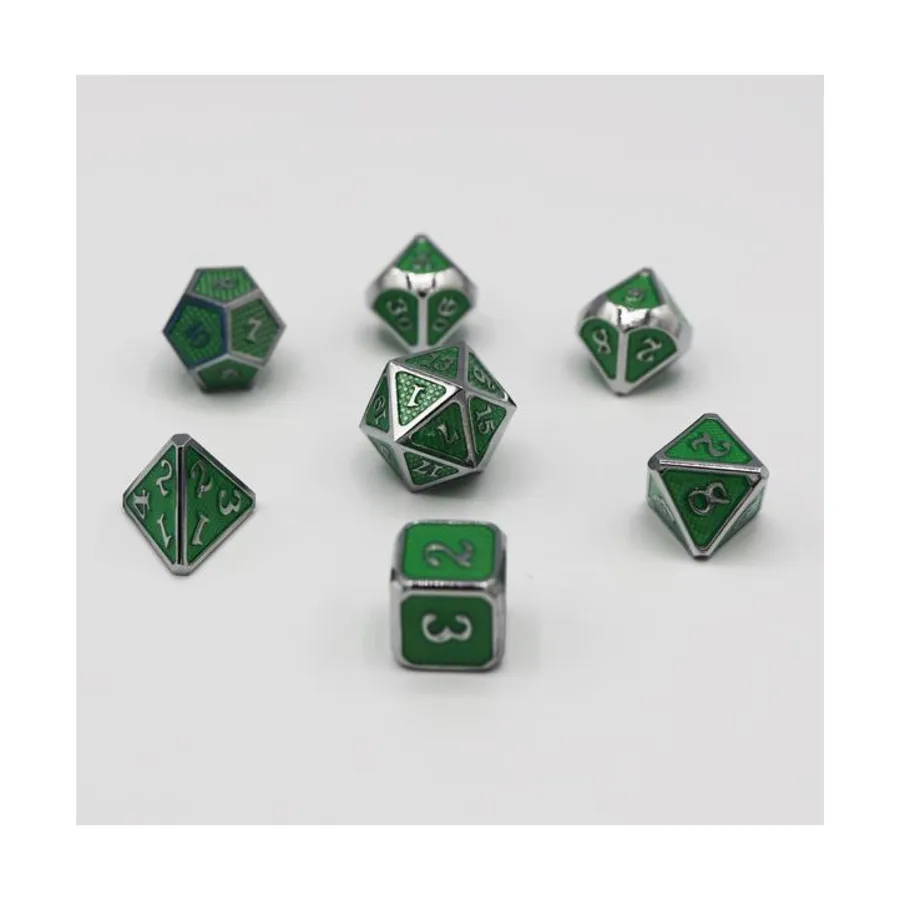 

Поликомплект - Изумрудная сетка (7), Dice Sets - Metal (Foam Brain Games)