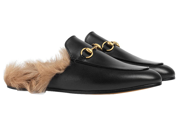 Сандалии (WMNS) Gucci Princetown Series Flat Slipper Black 397749-DKHH0-1063 — фото 2
