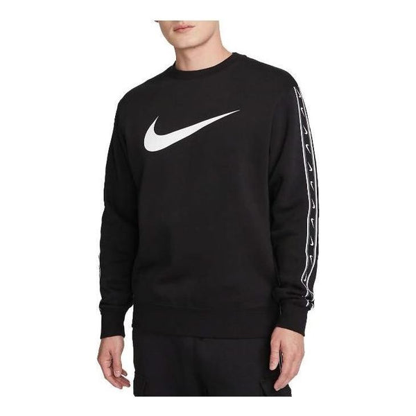 

Рубашка sportswear repeat fleece sweatshirt 'black white' Nike, черный
