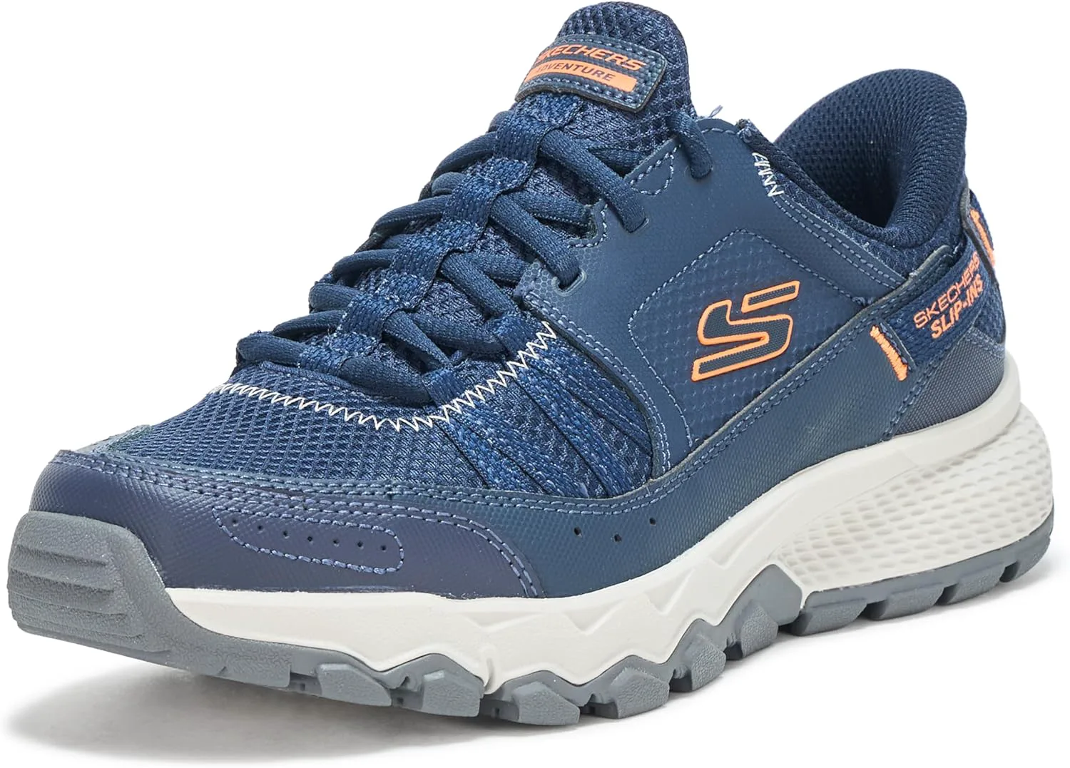 Мужские кроссовки Skechers Dynamite в магазине Escapar Hands Free Slip-in Shoes, темно-синий/оранжевый
