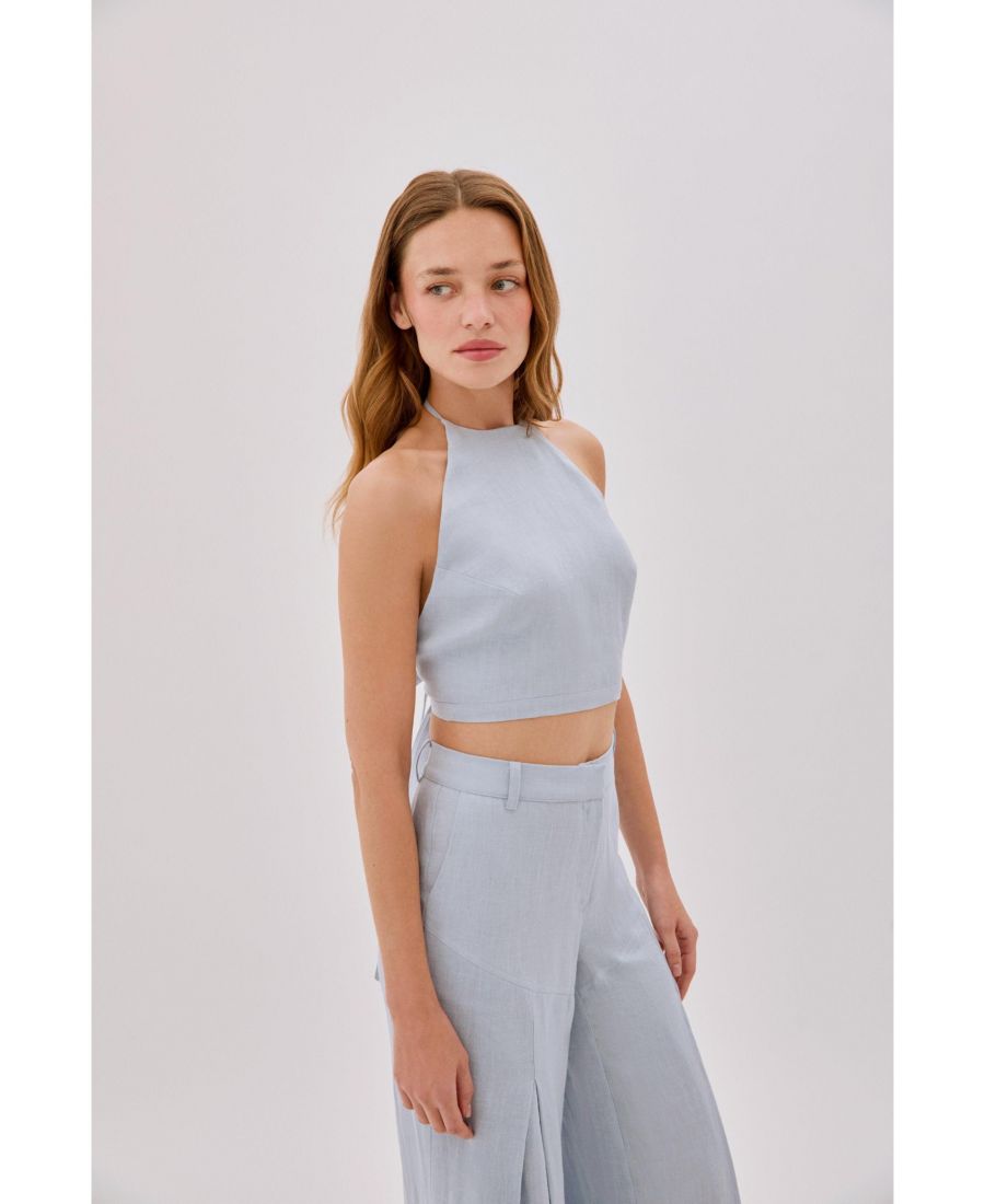 

Женский укороченный топ Polly Dusty из льна без спинки Labeca London, No Color