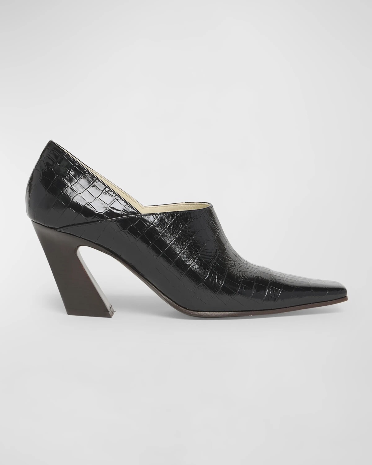 Туфли-лодочки Lewis Croco на блочном каблуке Bottega Veneta, черный