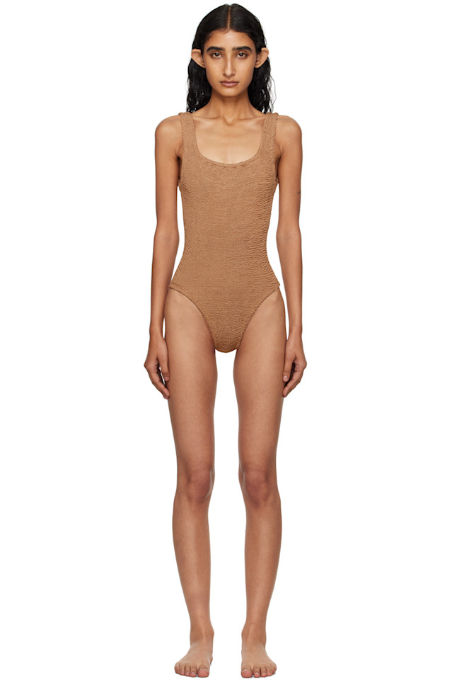 

Hunza G Бежевый купальник с квадратным вырезом