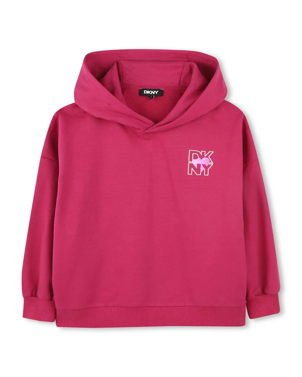 

Девичий свитшот из розового хлопка DKNY, цвет Rosa