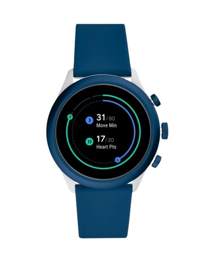 

Силиконовые кварцевые мужские часы Fossil, синий