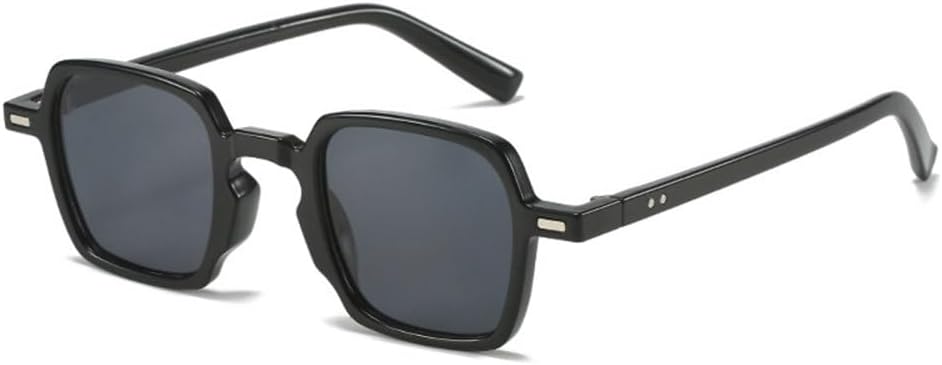 

Винтажные солнцезащитные очки с квадратными заклепками, защита от ультрафиолета UV400, женские солнцезащитные очки, модные очки с прозрачными линзами цвета океана, мужские солнцезащитные очки в тренде generic, Black Grey