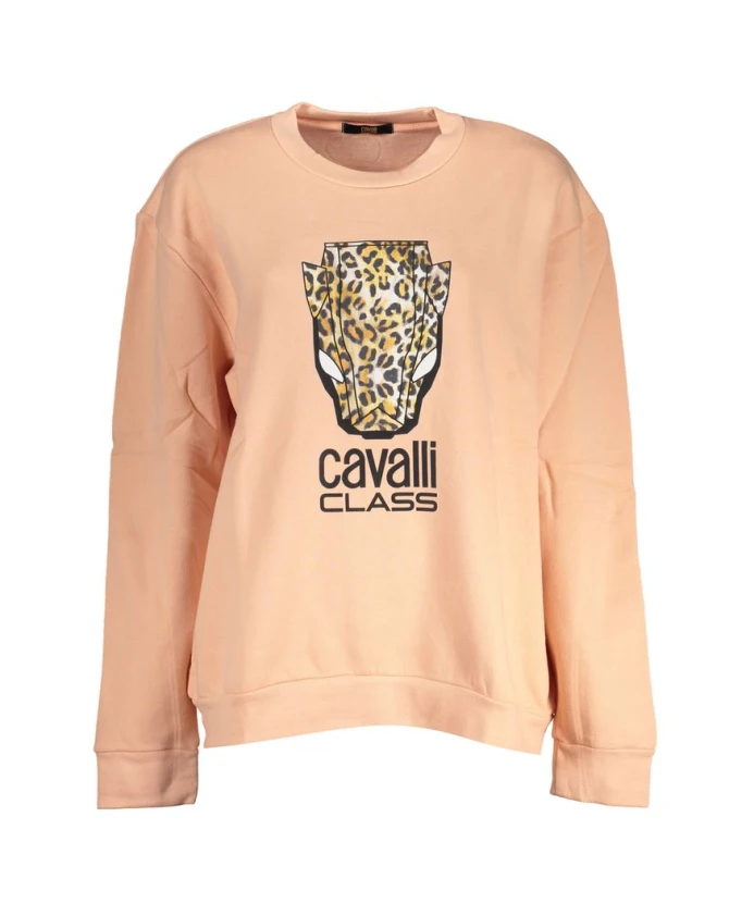

Элегантная розовая флисовая толстовка Cavalli Class, розовый