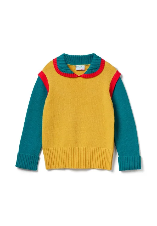 Свитер с воротником из сериала «очень странные дела» United Colors Of Benetton, Yellow