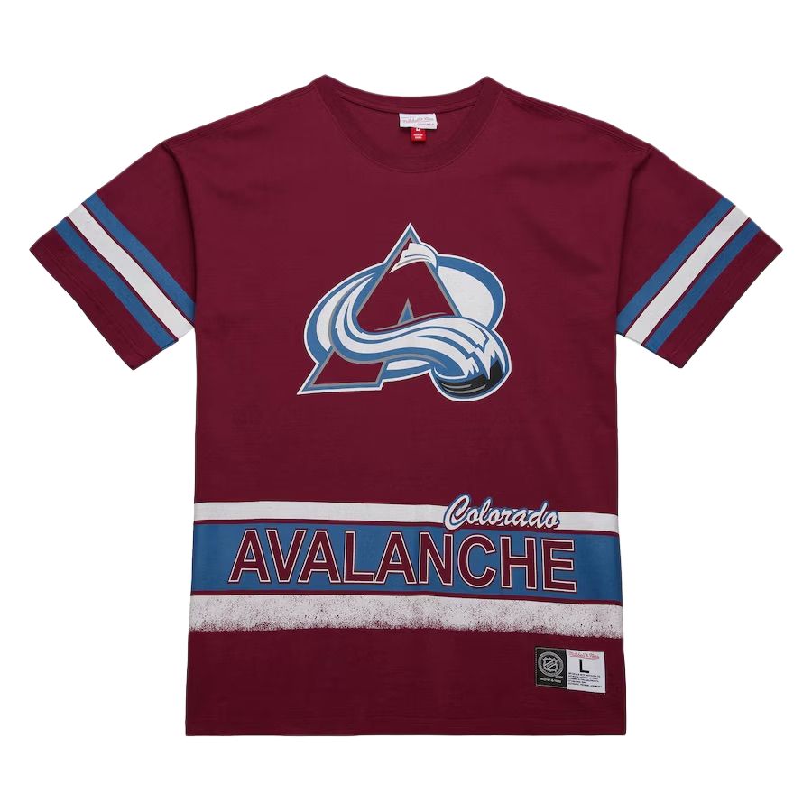 

Mitchell Ness Футболка Mitchell & Ness x NHL мужская бордовая red, Красный, Mitchell Ness Футболка Mitchell & Ness x NHL мужская бордовая red