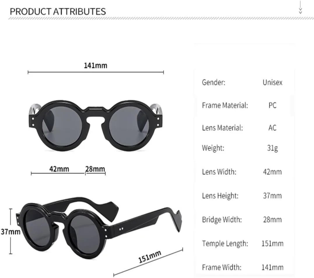 

Круглые солнцезащитные очки для женщин и мужчин в стиле панк, двухцветные, ретро, ​​с заклепками, модные, с защитой от УФ-излучения UV400 HHZZYVY, Black White