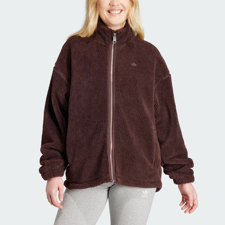 Adidas Originals Эссеншиалс Женская рубашка-пиджак Тёмно-серый коричневый, Dark Gray Brown — фото 4