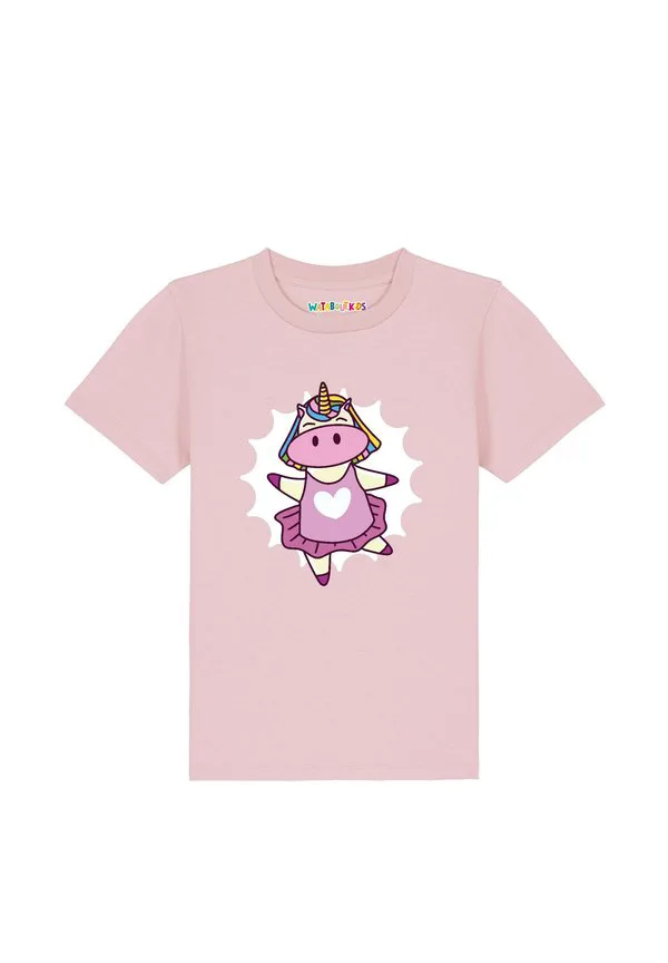 Футболка с принтом единорога из балета Watapparel, Cotton Pink — фото 2