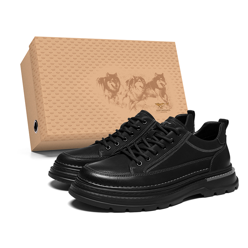 

Мужская повседневная обувь с низким верхом SEPTWOLVES, Black (Standard Leather Shoe Size)