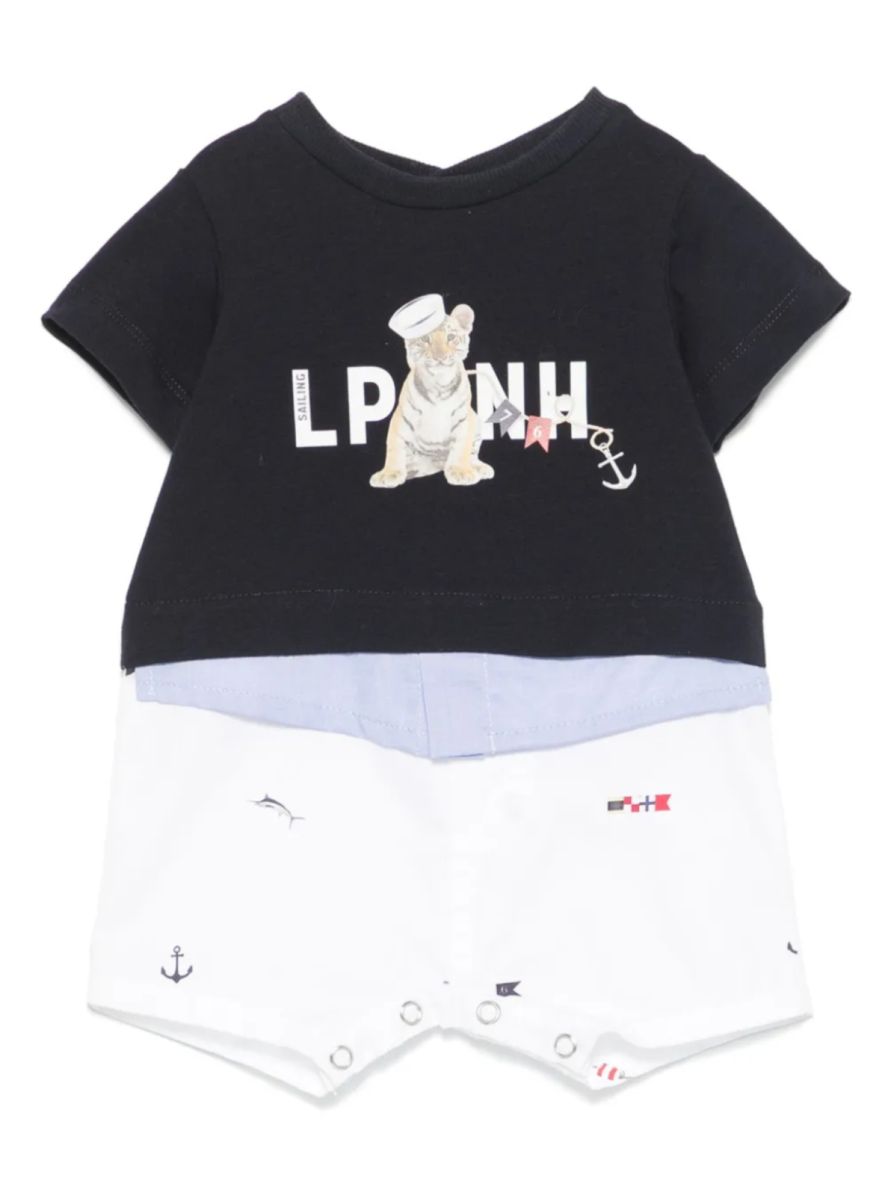 

Ромпер с графичным принтом Lapin House, синий
